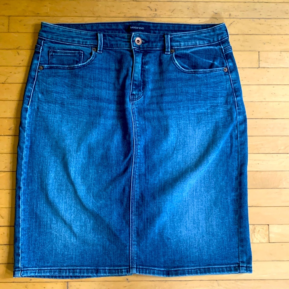 Lands End jean skirt